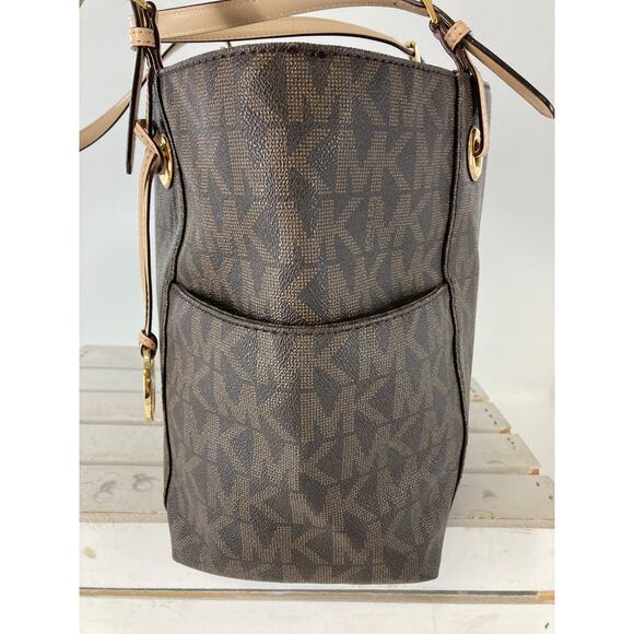 MICHAEL KORS, LARGE BROWN SAFFIANO LEATHER SHOULDER BAG ASIS - Picture 5 of 13